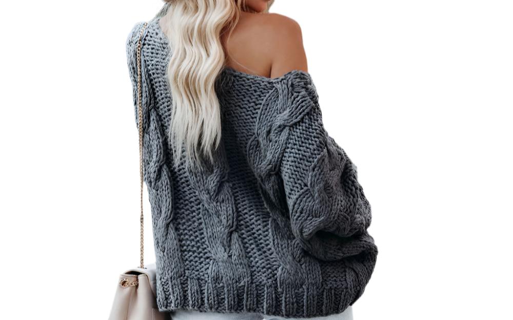 Loose Off Shoulder Pullover Sweater