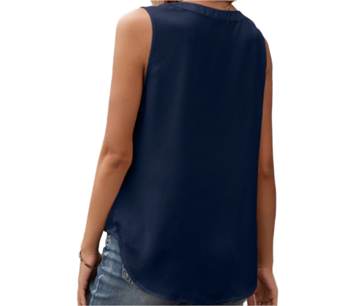 Solid Color V-neck Sleeveless Shirt Vest Top