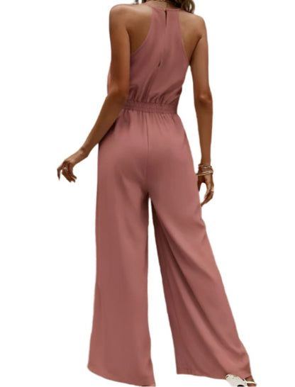 Elastic Waist Wide Leg Jumpsuit