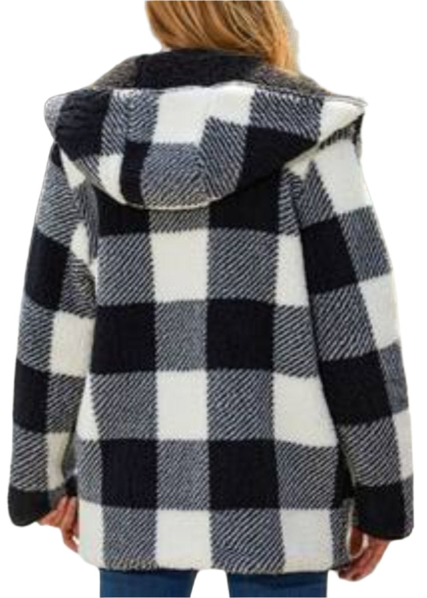 Plaid Loose Double Layer Plush Coat