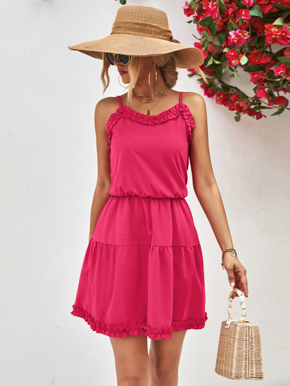 Ruffle Spaghetti Strap Dress