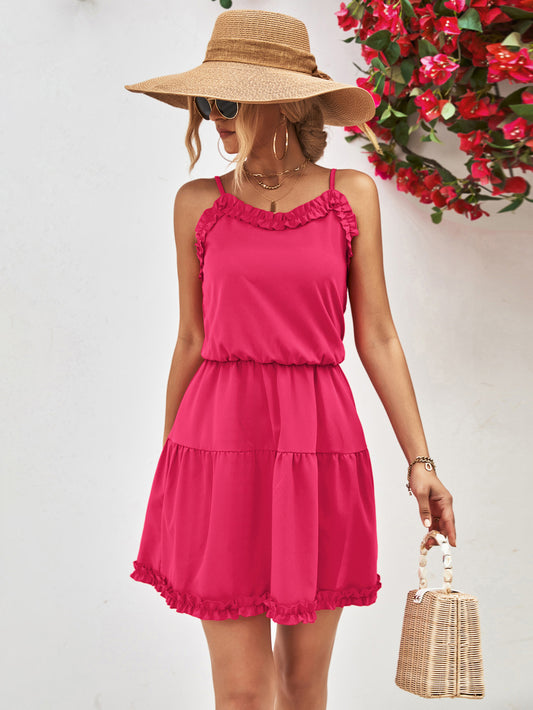 Ruffle Spaghetti Strap Dress