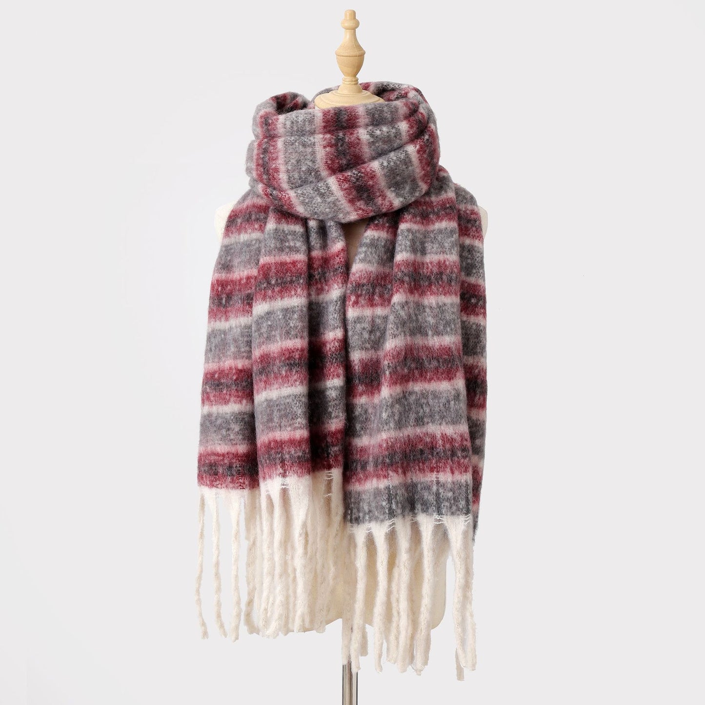 Mohair Striped Scarf Shawl