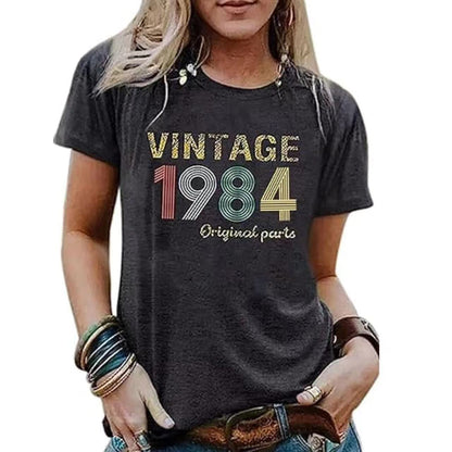 Vintage Print Casual Short Sleeve T-Shirt