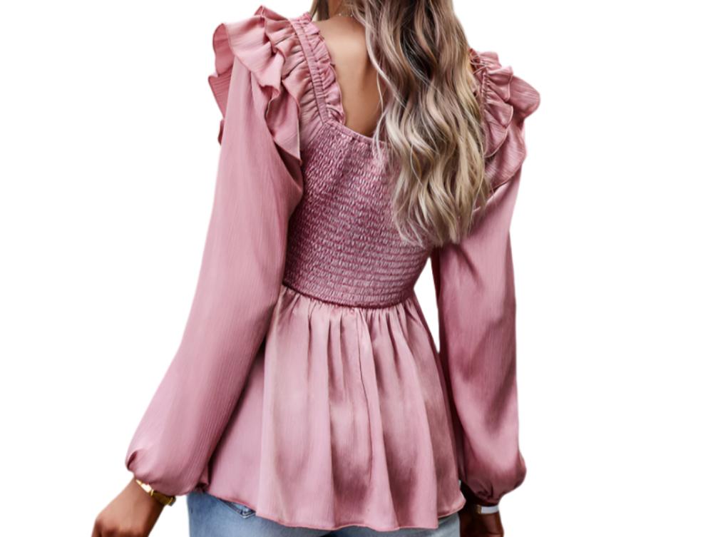 Smocking Long Sleeve Top