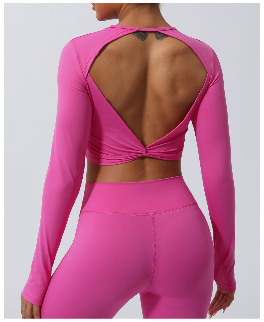 Yoga Twisted Short Long Sleeve Workout Top