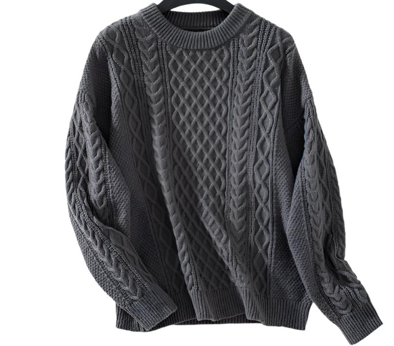 Twisted Cable Knit Pullover Sweater