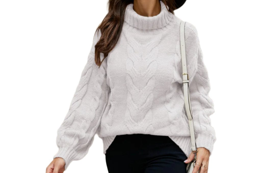 Turtleneck Pullover Knitwear Twisted Sweater