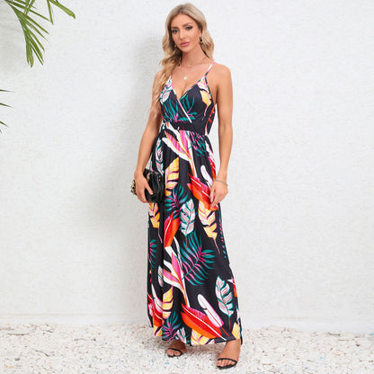 Sexy Strap Backless Slimming Maxi Dress