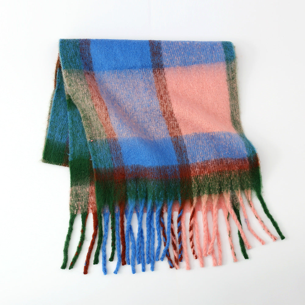 Cashmere Mohair Plaid Scarf