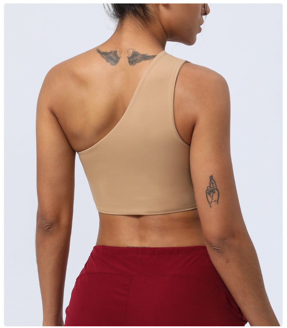 Oblique One Shoulder Yoga Bra