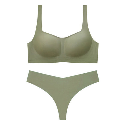 Seamless Thin Wireless Soft Support Comfortable Bra Set