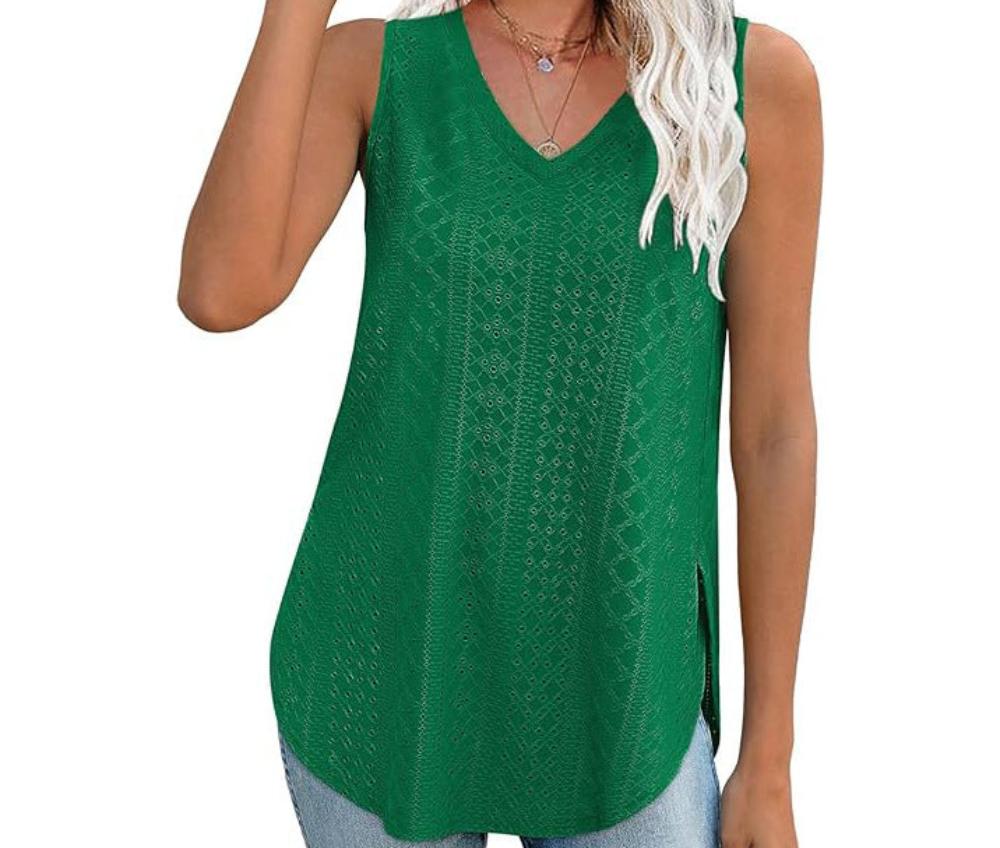 V-neck Split Tank Top