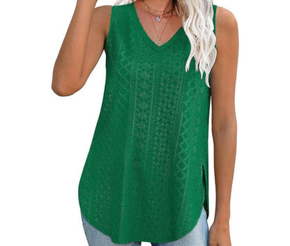 V-neck Split Tank Top