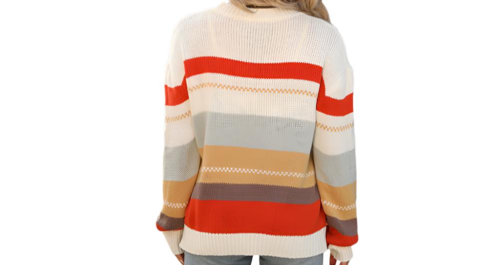 Striped Patchwork Loose Sweater