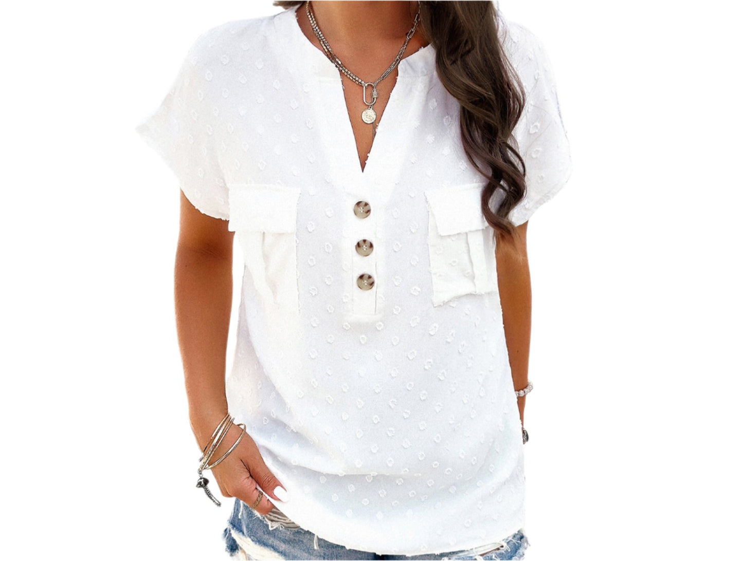 Casual V-neck Shirt Top