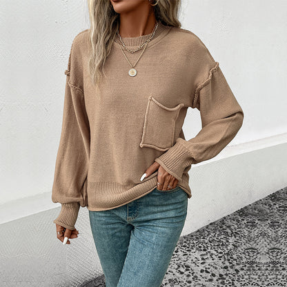 Wear Pocket Long Sleeve Sweater