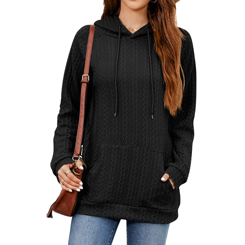 Hooded Drawstring Pocket Loose Pullover Sweater