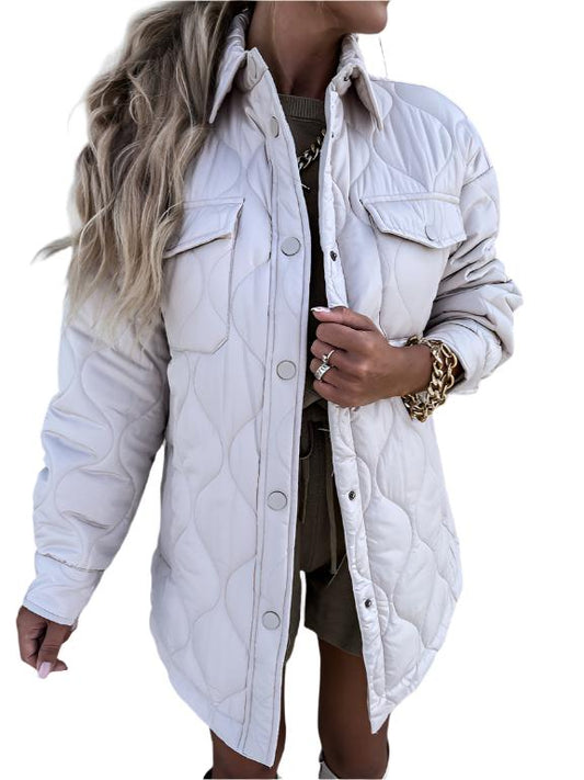 Plaid Casual Trend Collared Single Breasted Cotton-Padded Coat