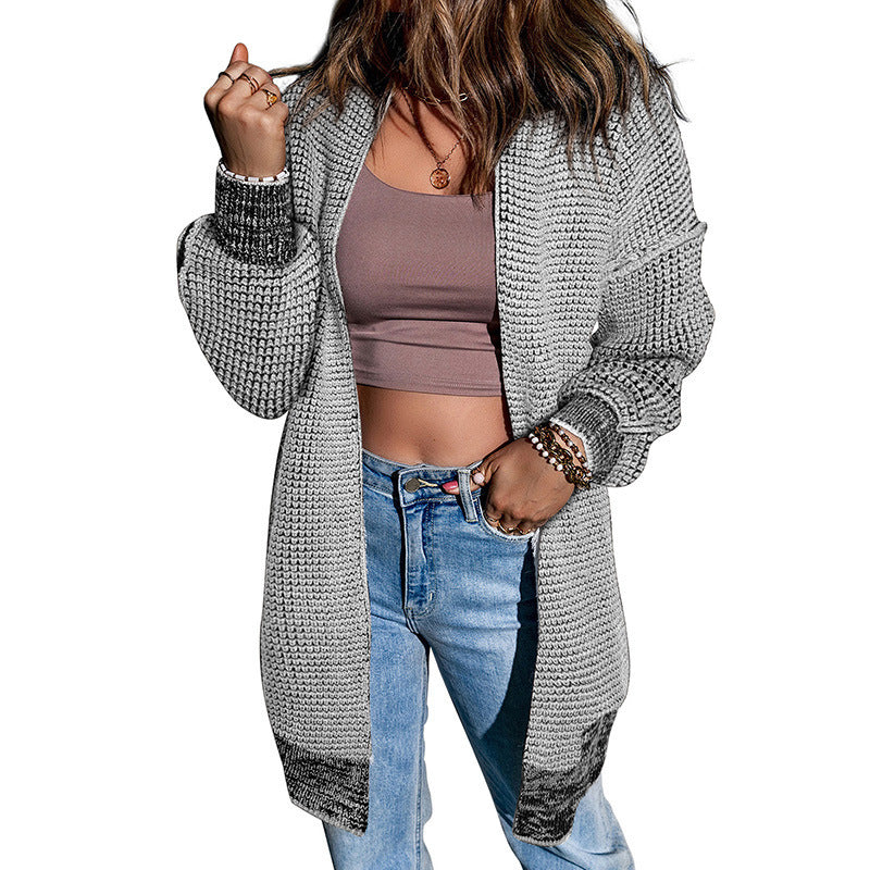 Long Sleeved Fleece Lined Sweater Cardigan