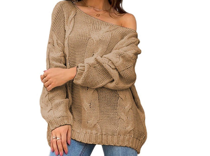 Loose Off Shoulder Pullover Sweater