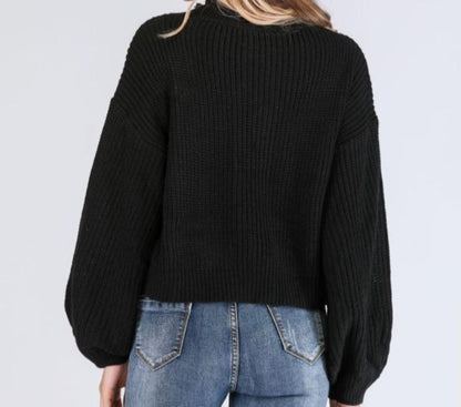 Half High Collar Long Sleeve Thick Soft Glutinous Knitted Sweater