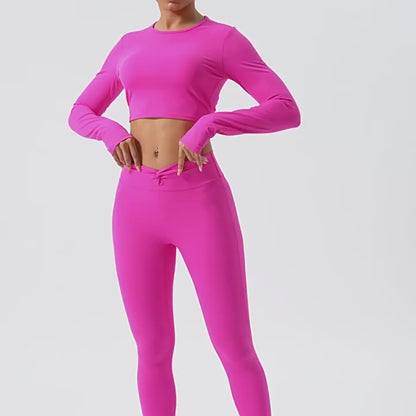 Yoga Twisted Short Long Sleeve Workout Top