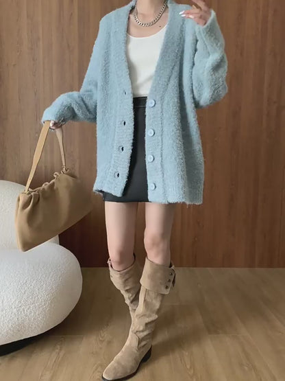 Lazy Wool Circle Yarn Soft Knitted Cardigan