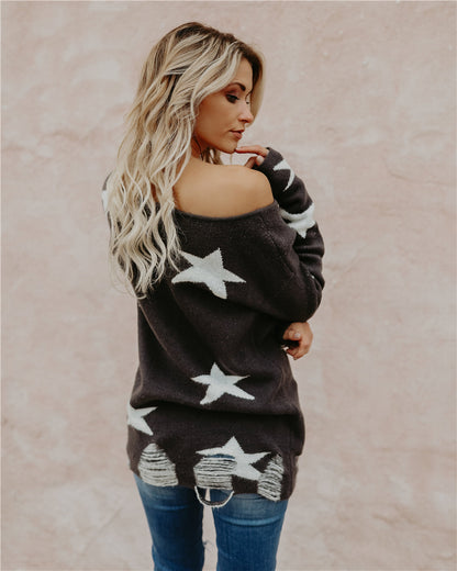 Autumn Winter Stars Pullover Loose Sweater