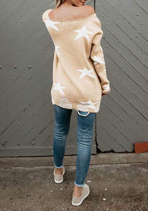 Autumn Winter Stars Pullover Loose Sweater