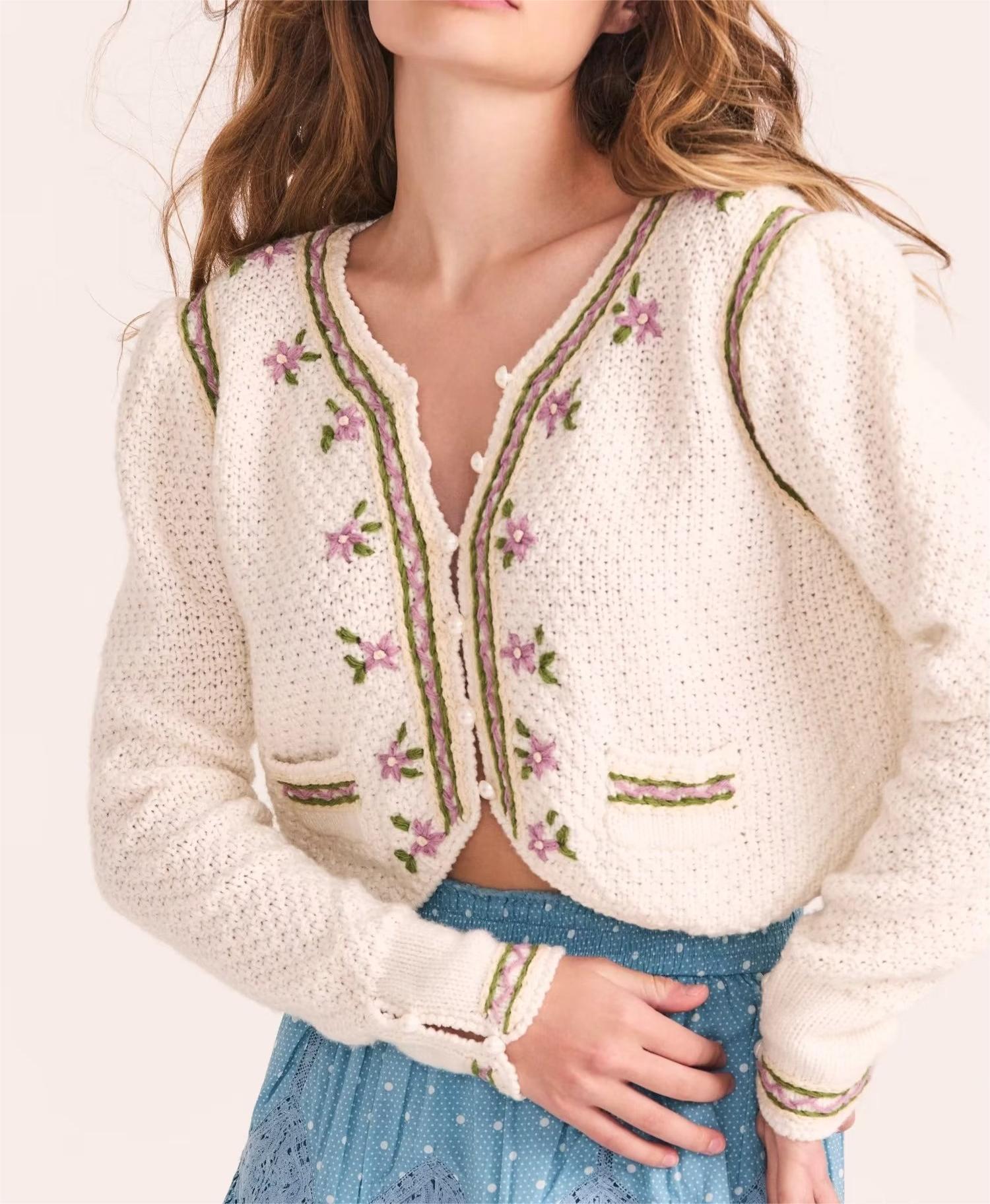 Embroidered Knitwear Cardigan - tamrashopsocial