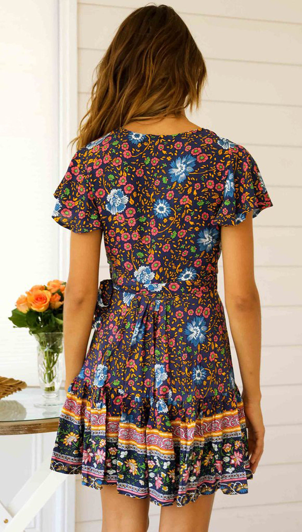 Printed Ruffled A-Line Dress - tamrashopsocial