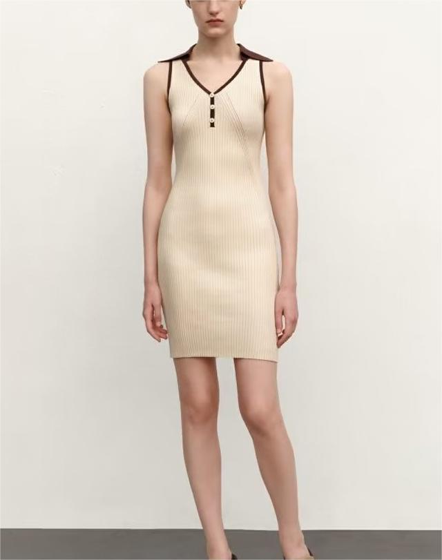 Sleeveless Button Knitted Dress - Tamra.Shop.Social