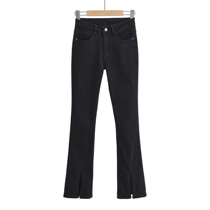 Retro High-waist Black Slit Pants Skinny Jeans - Tamra.Shop.Social