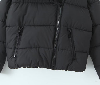 French Winter Turtleneck Zipper Quilted Jacket - tamrashopsocial