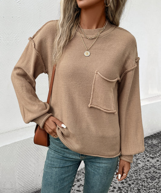 Wear Pocket Long Sleeve Sweater