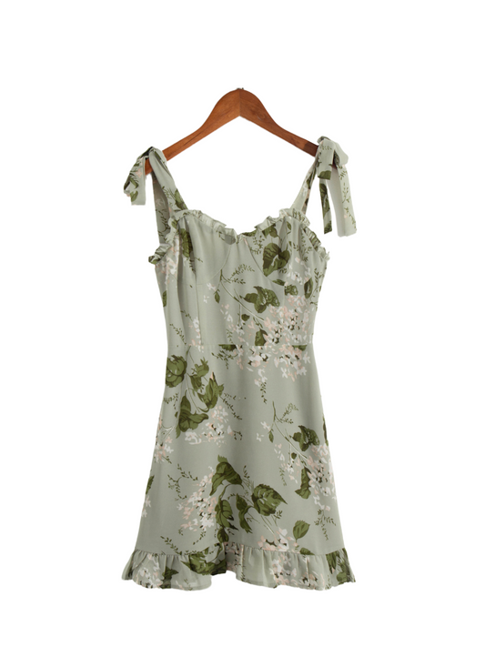 French Floral Butterfly Printed Slip Dress - tamrashopsocial