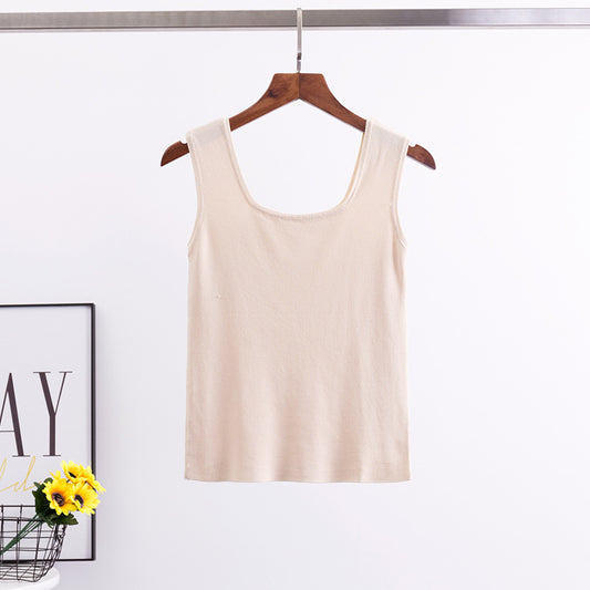 Chic Summer Slim Fit Knitted Spaghetti Sleeveless Top