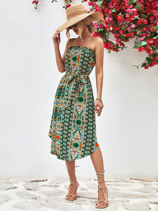 Tube Top Printed Dress - tamrashopsocial