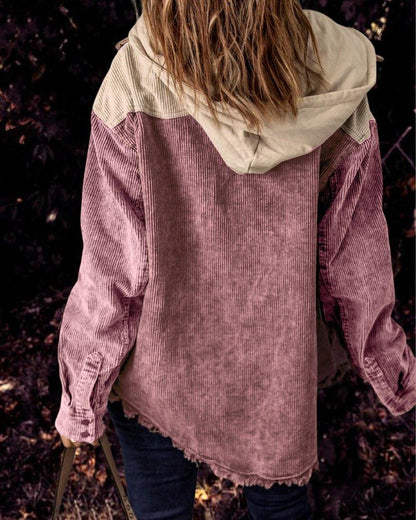 Cotton Distressed Double Pocket Hooded Coat - Tamra.Shop.Social