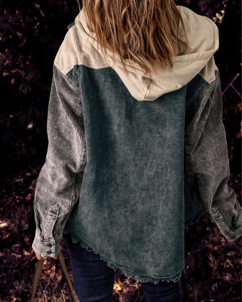 Cotton Distressed Double Pocket Hooded Coat - Tamra.Shop.Social