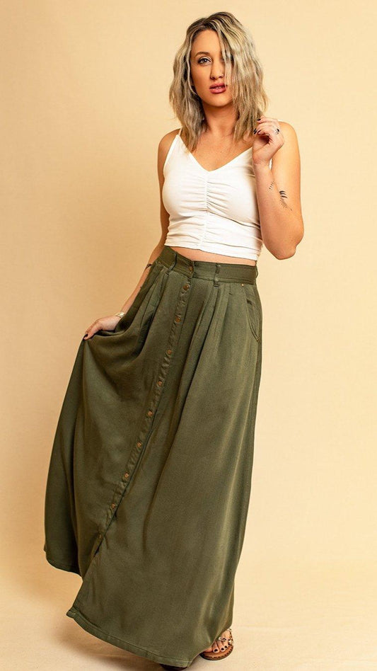 Design Suede Photosensitive Gradient Multi Button Elegant Skirt - Tamra.Shop.Social