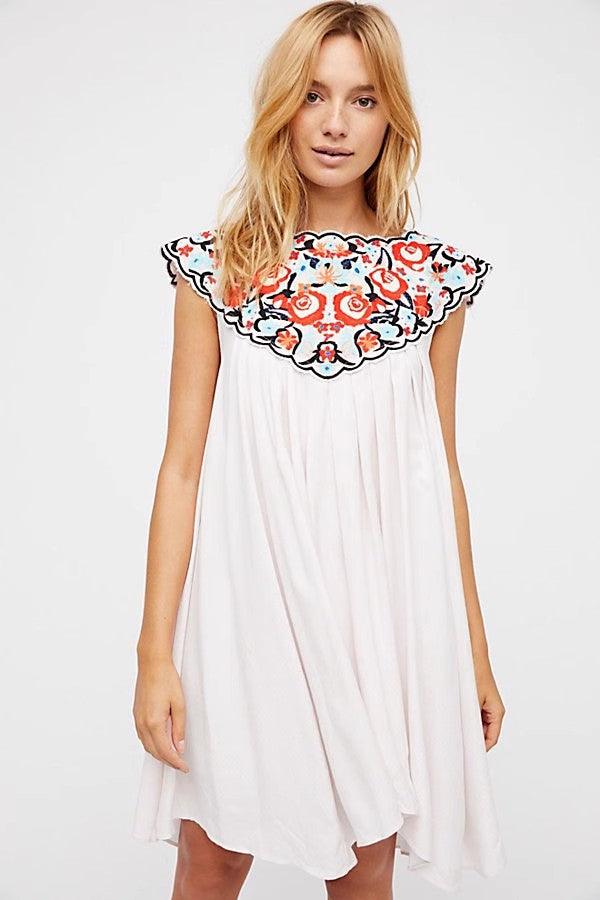 Embroidery Loose Dress - Tamra.Shop.Social