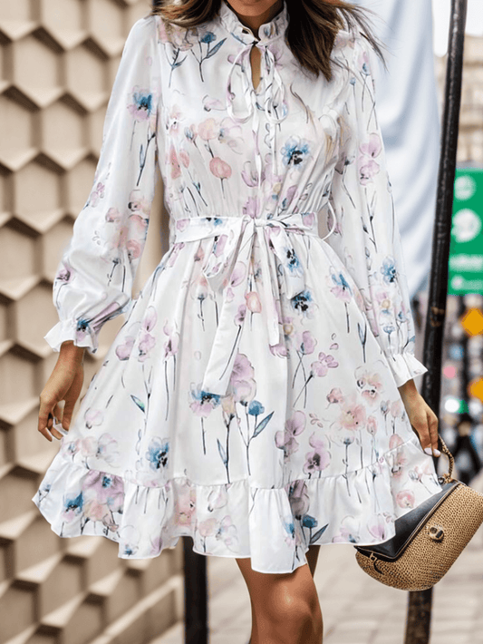 Floral Print Long Sleeve Dress - Tamra.Shop.Social