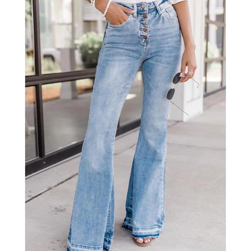 High-Waist Retro Flared Jeans - Tamra.Shop.Social