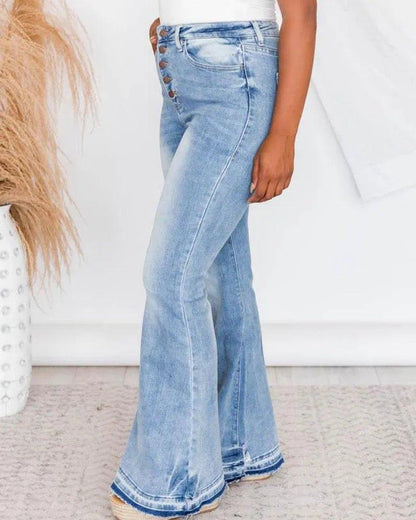 High-Waist Retro Flared Jeans - Tamra.Shop.Social