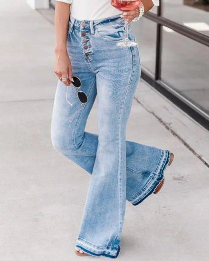 High-Waist Retro Flared Jeans - Tamra.Shop.Social