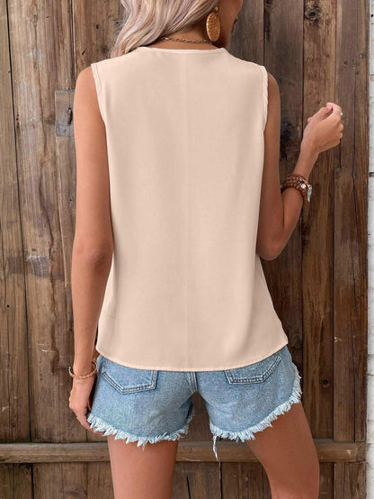 Lace Top V-Neck Casual Sleeveless Blouse - Tamra.Shop.Social