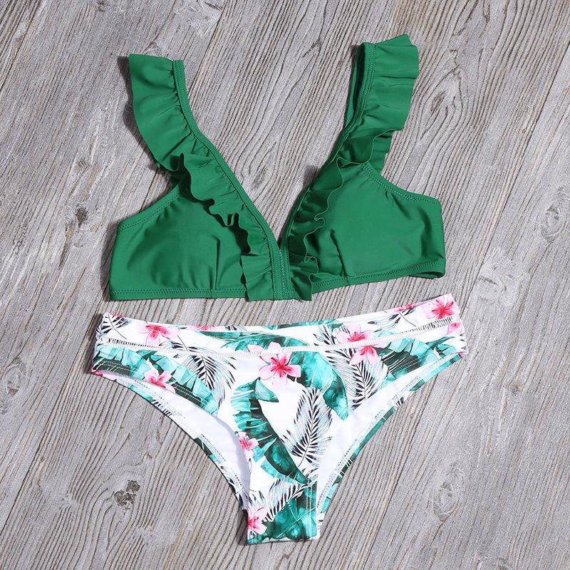 Printed Flounced Bikini - Tamra.Shop.Social