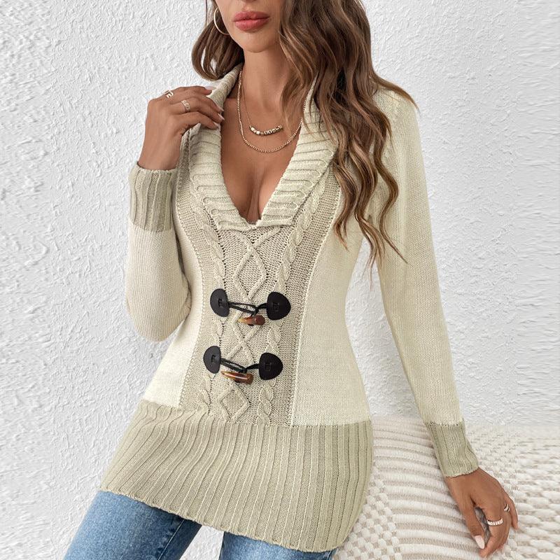 V-Neck Mid Length Knitted Top - Tamra.Shop.Social